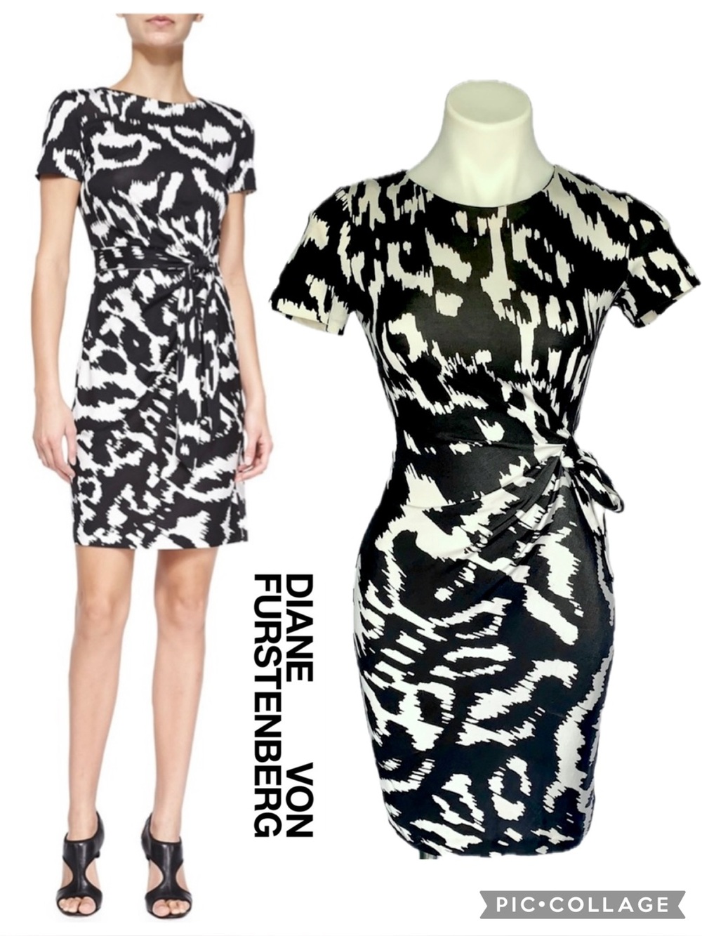 Diane von Furstenberg Zoe Silk Ikat Tie-Belt Wrap Dress